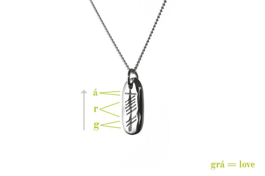 Carved Silver Ogham 'Love' Pendant