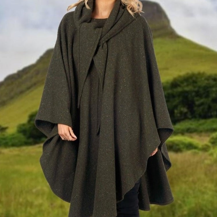 Jimmy Hourihan Knee Length Tweed Cape With Hood