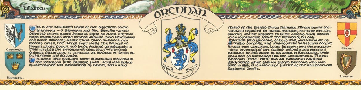 Brennan Family Crest Parchment