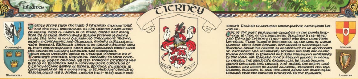 Tierney Family Crest Parchment