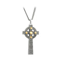 Silver With 10K Gold Celtic Cross Pendant