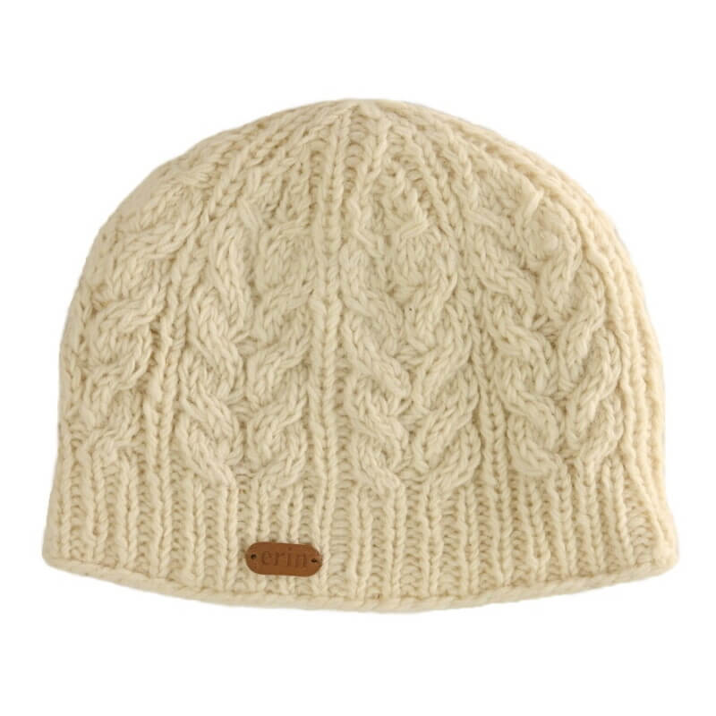 White Aran Wool Hat